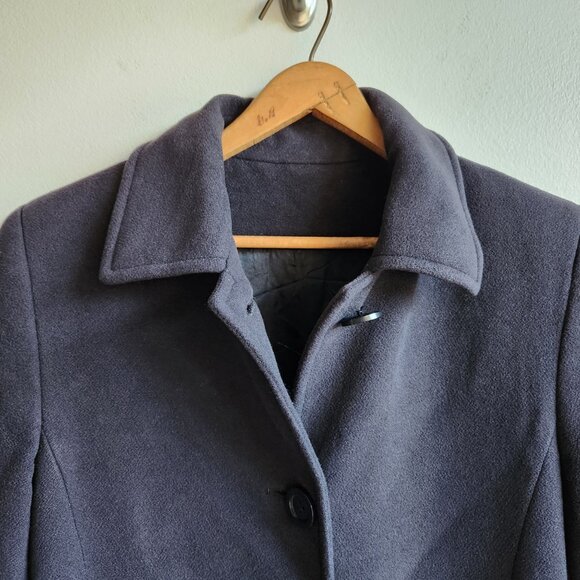 🇨🇦 Vintage Navy Wool Cashmere Coat Made in Canada - Size 10 - Picture 2 of 9